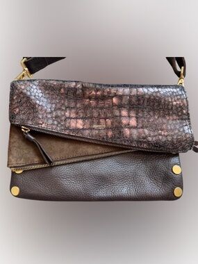 Hammitt Medium Dillon Brown Suede & Metallic